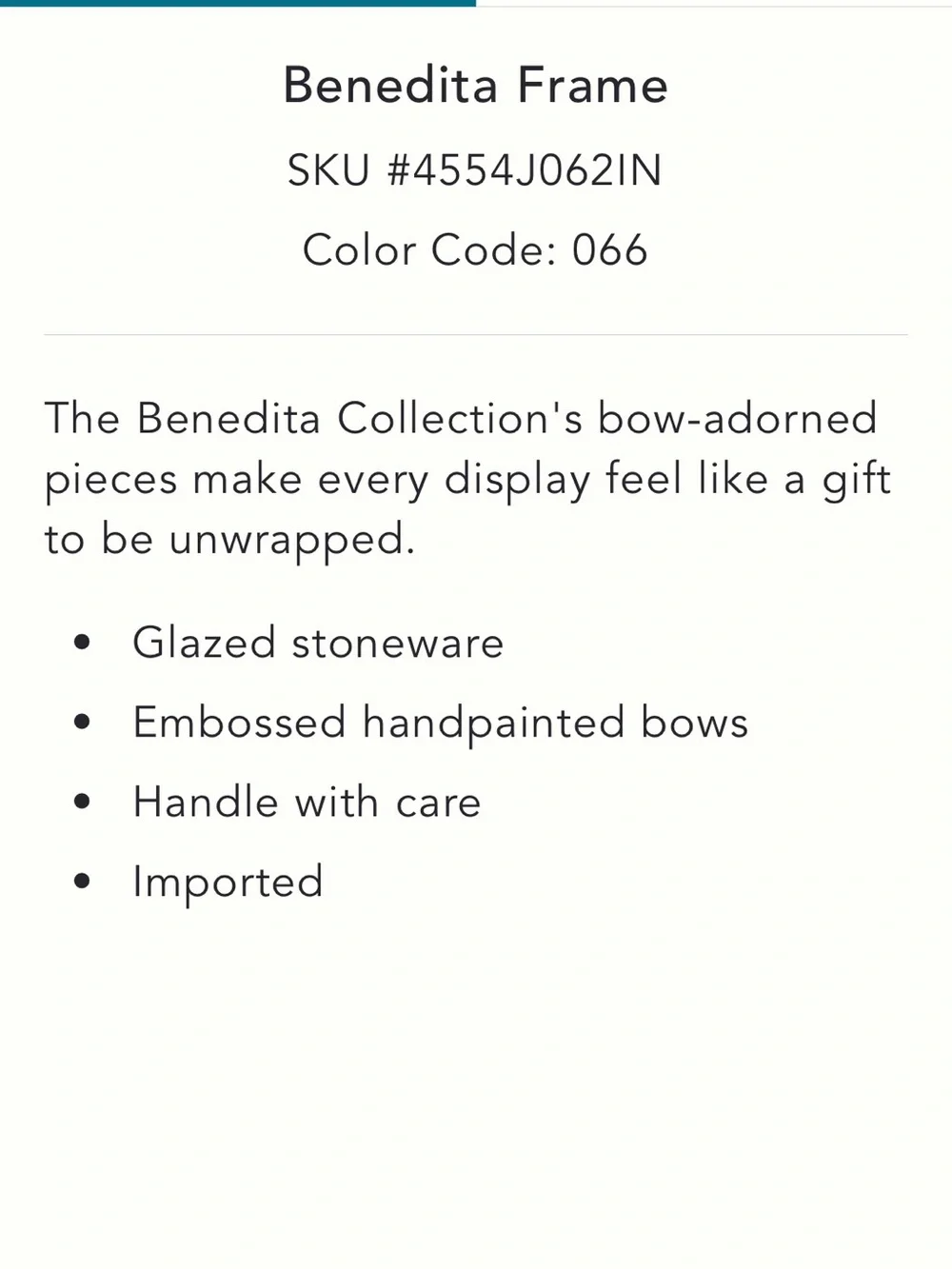 New! New in box. Anthropologie Benedita frame in black. 4” x 4”